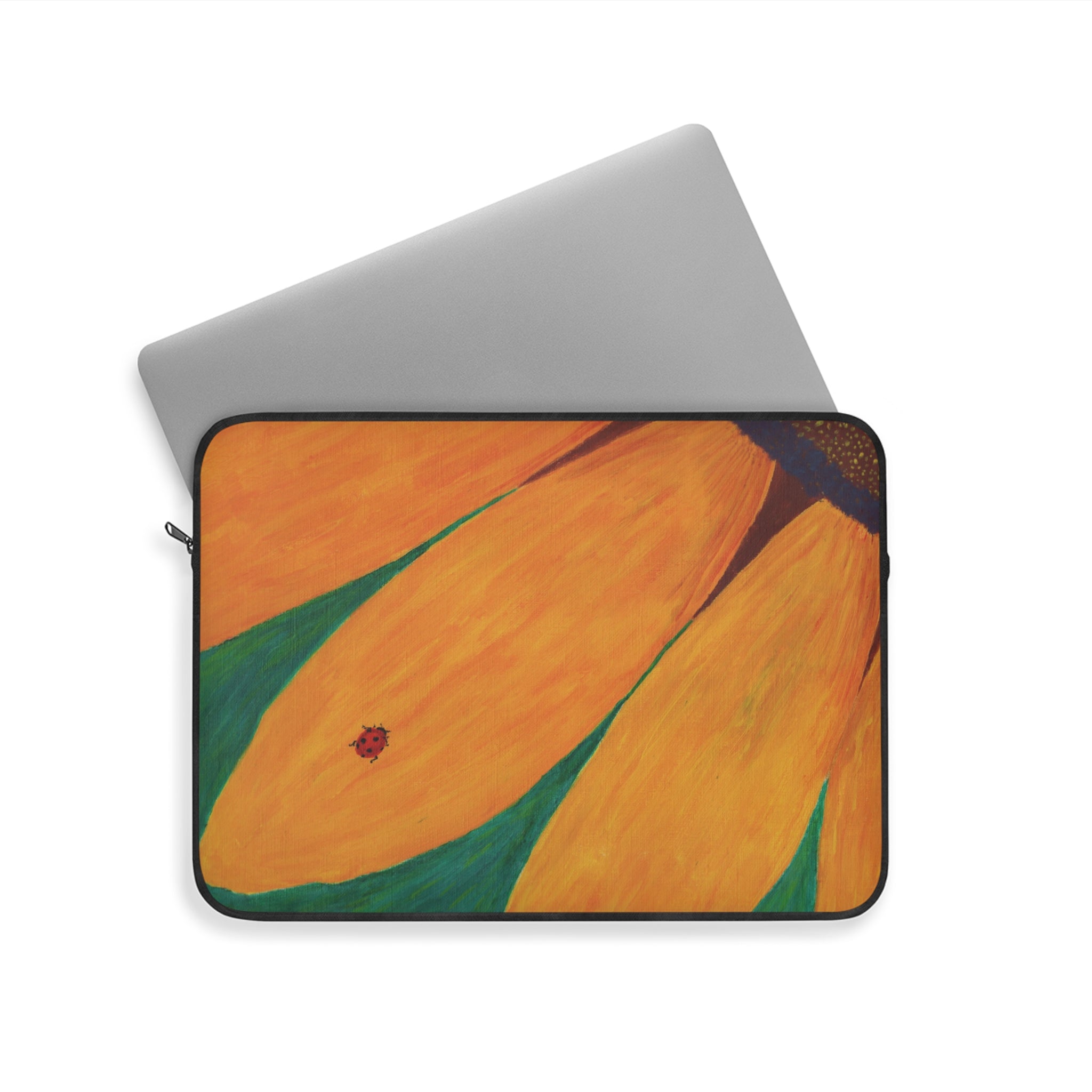 Case, Laptop Sleeve, Ladybug on a Sunflower, Dual zipper
