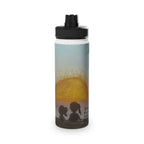 Stainless Steel Water Bottle — Sunset Silhouette Kids Scene