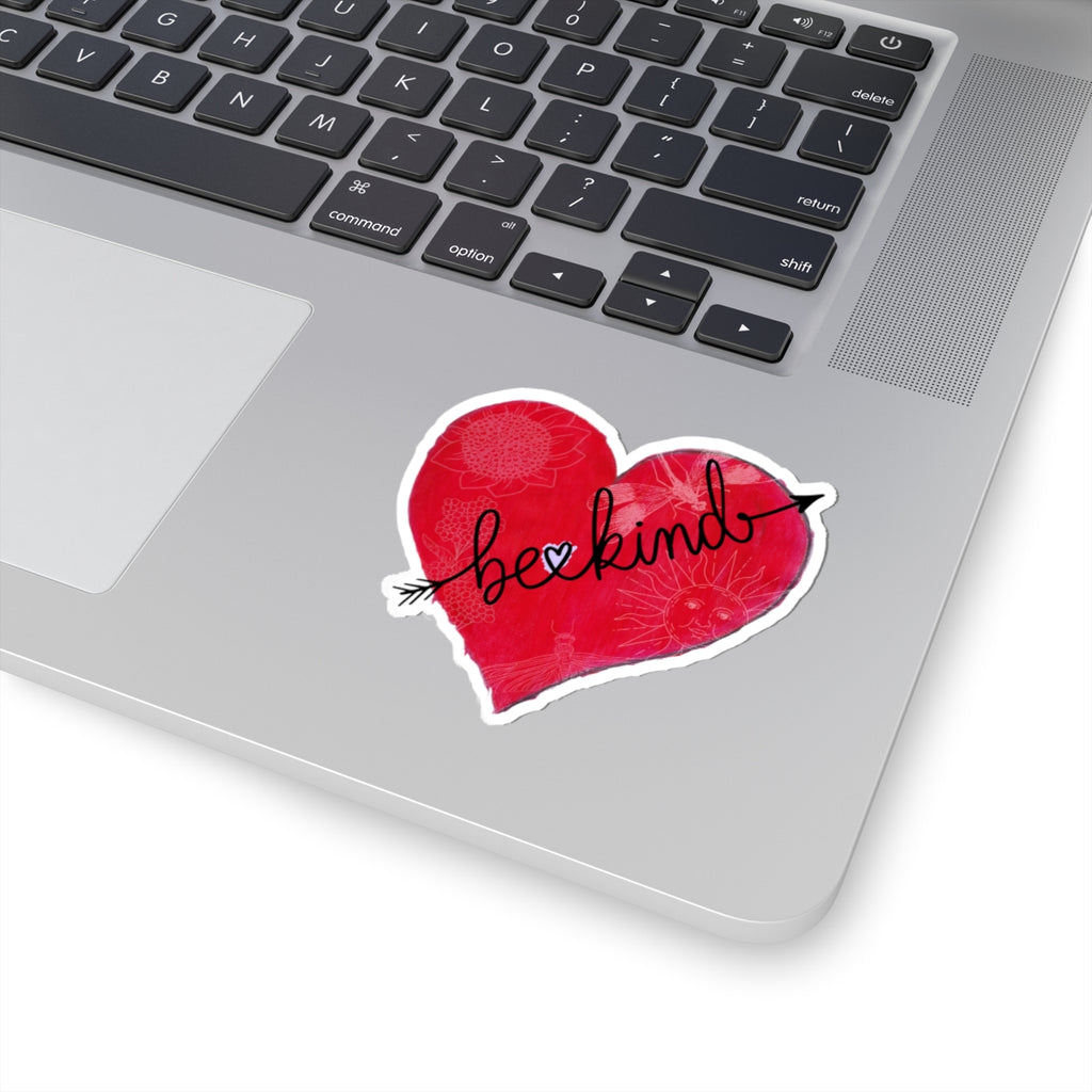 Sticker, Be Kind Red Heart Kiss-Cut Vinyl Sticker