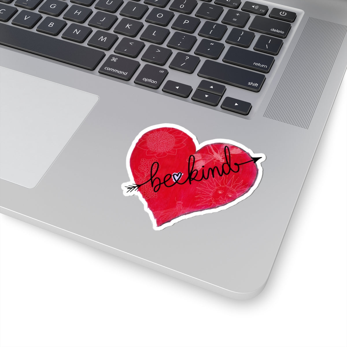 Sticker, Be Kind Heart  Red Heart Kiss-Cut Vinyl Sticker