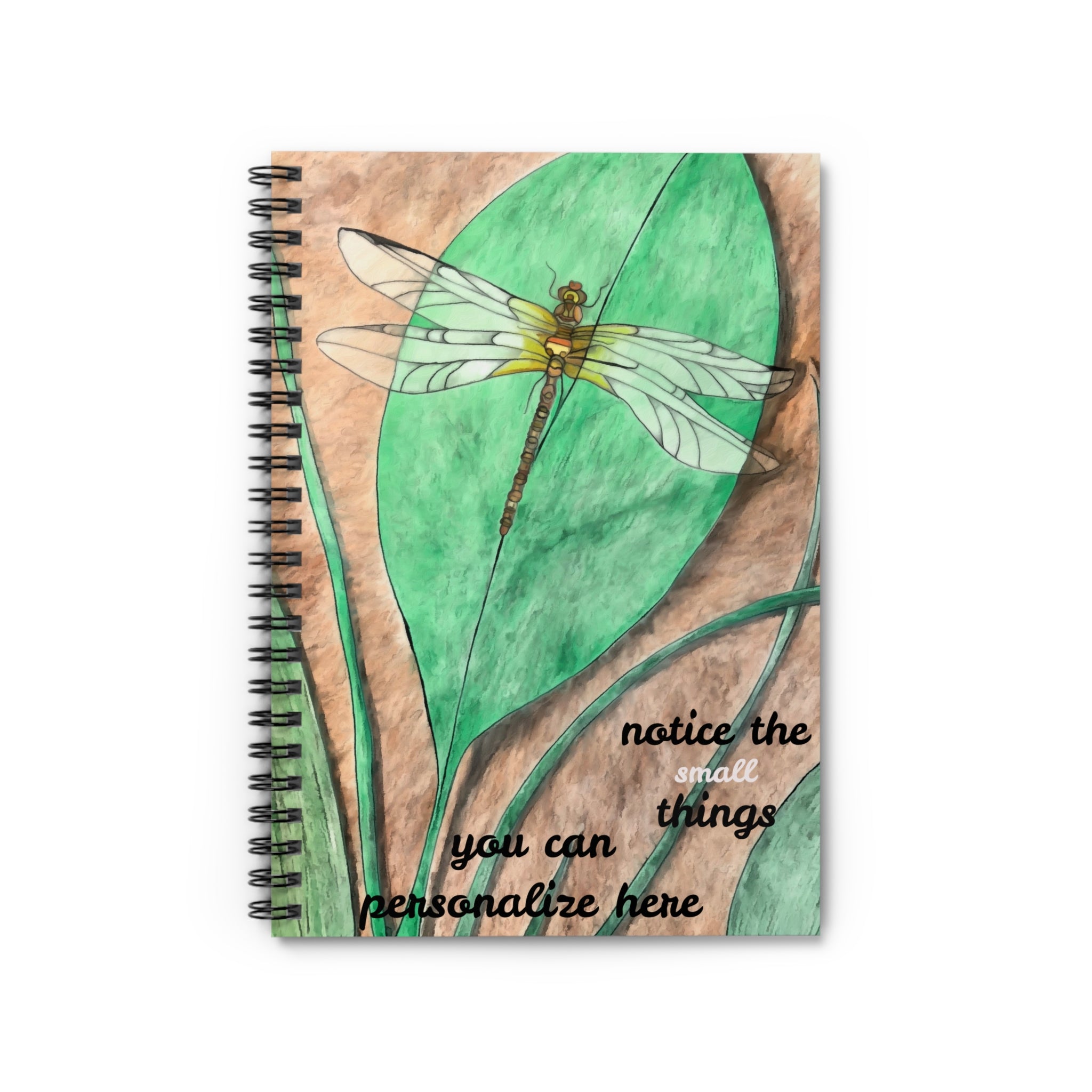 Notebook, Dragonfly on a Leaf - Journal (6"x8")
