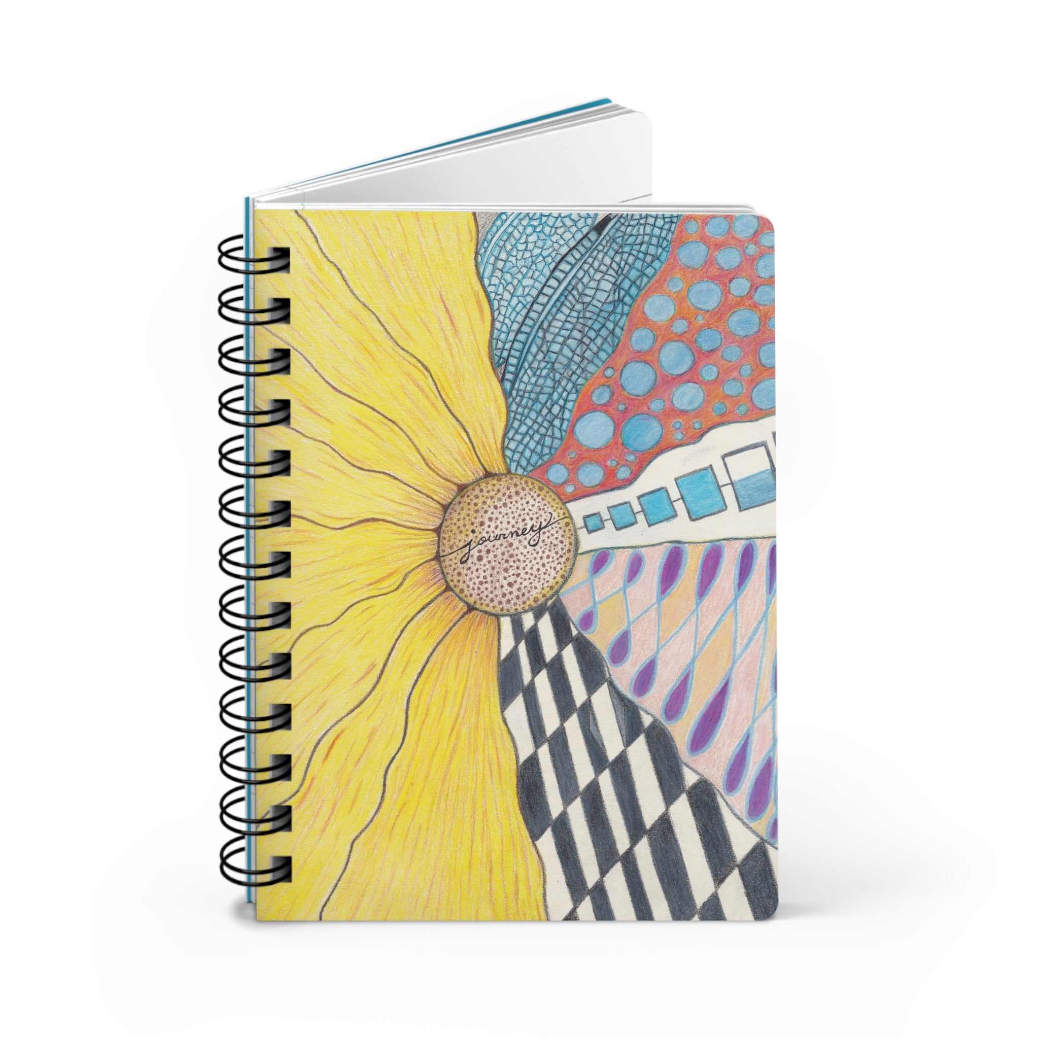 Notebook, Zentangle Spiral Bound — Ruled Journal with Intricate Doodle Cover
