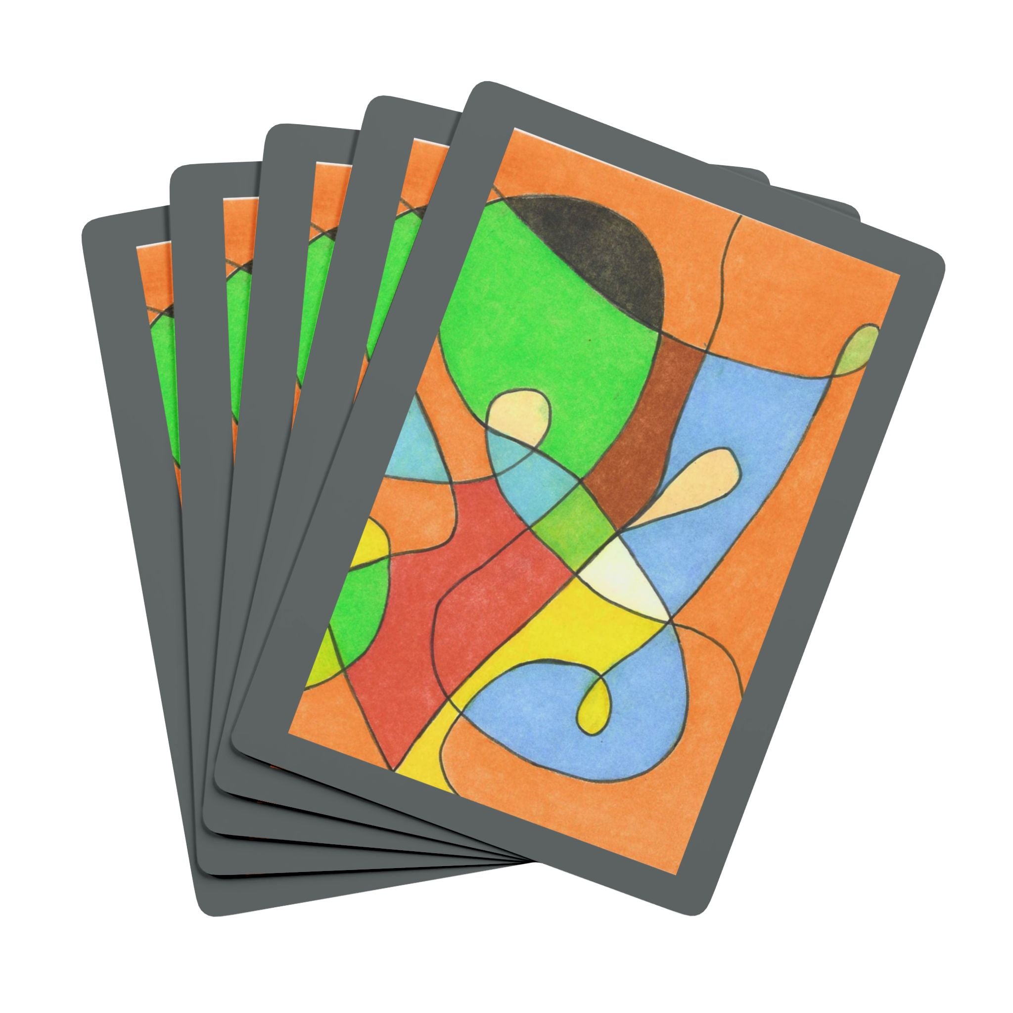 Set of colorful abstract art cards on a white background