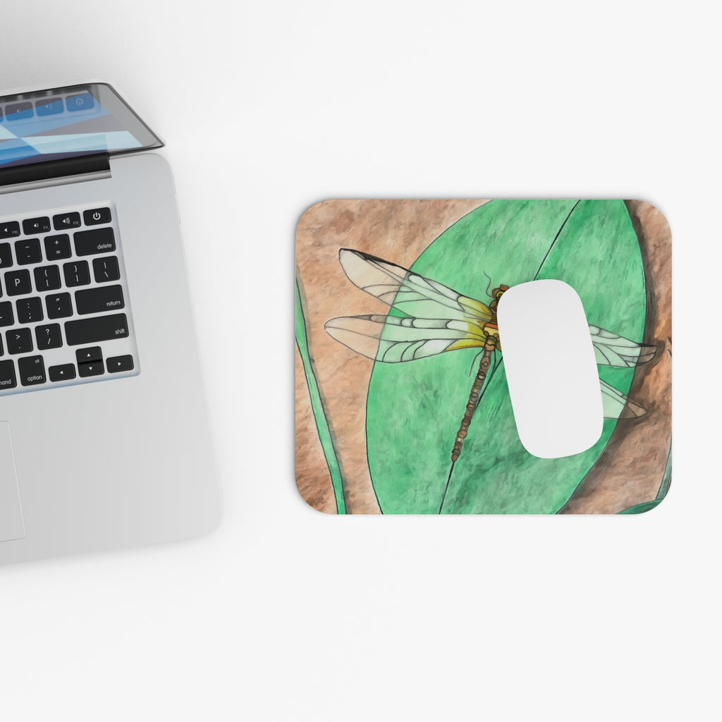 Mouse Pad, Dragonfly on a Leaf