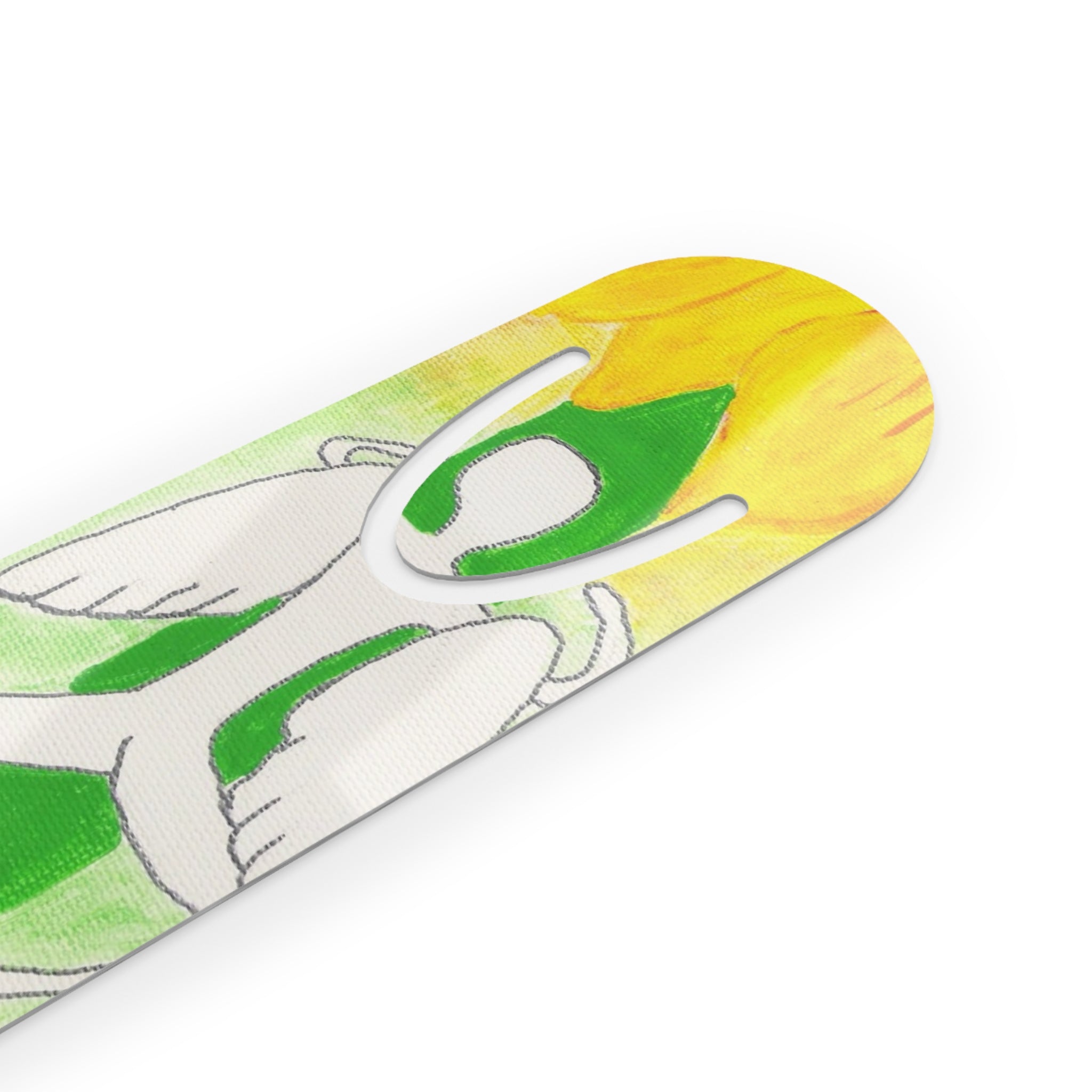 Bookmark - Whimsical Stick Angel Climbing Sunflower Design