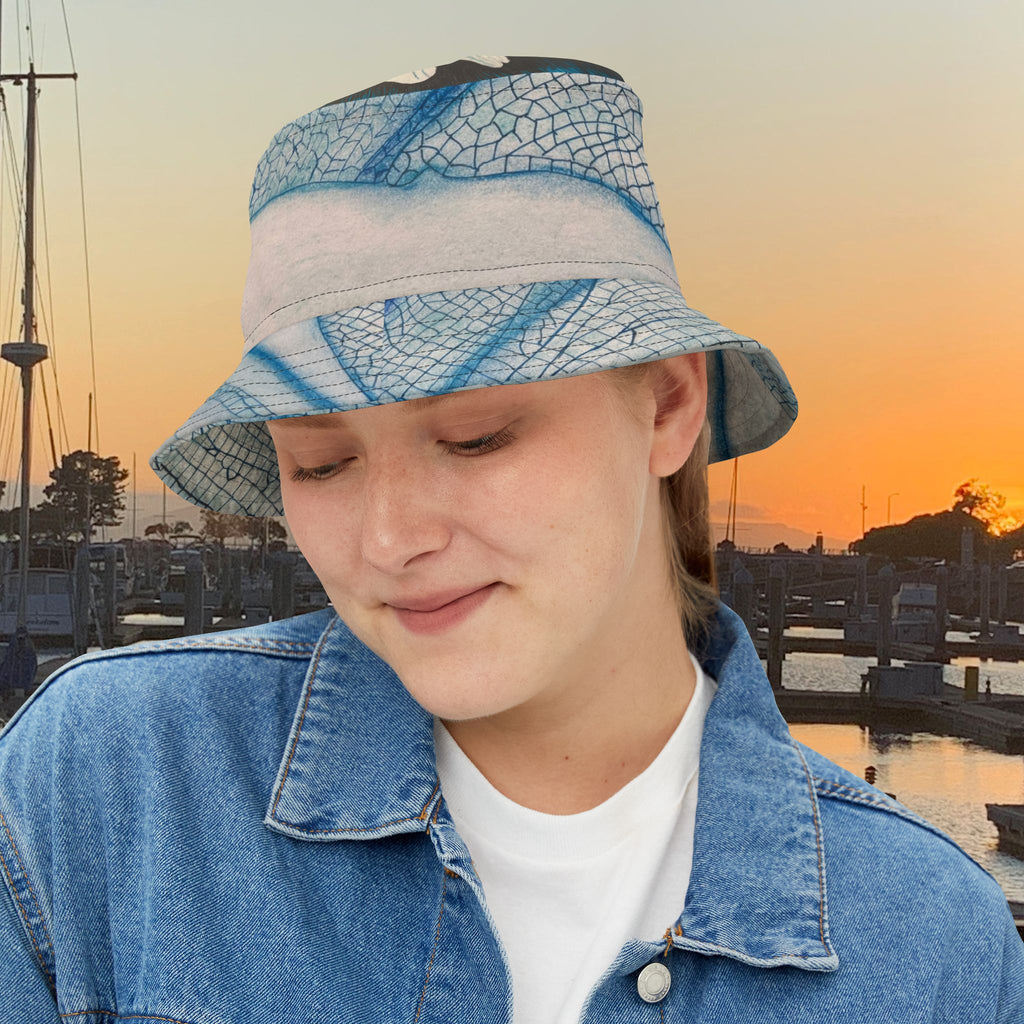 Hat, Daisy Dragonfly wings Design Bucket Hat