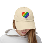 Cap, Rainbow Drip Heart "Spread Kindness" - Distressed