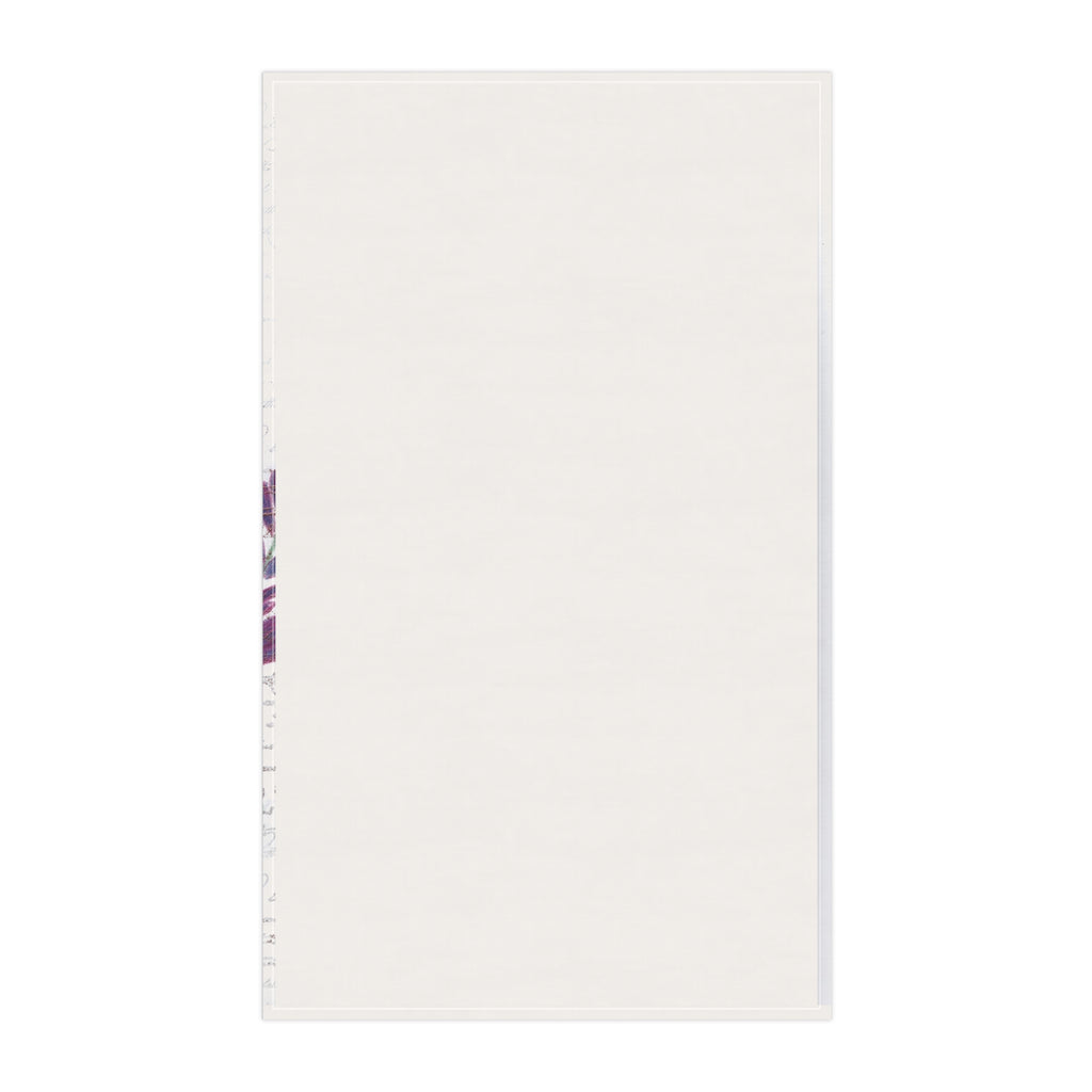 White back of tea towel on a white background