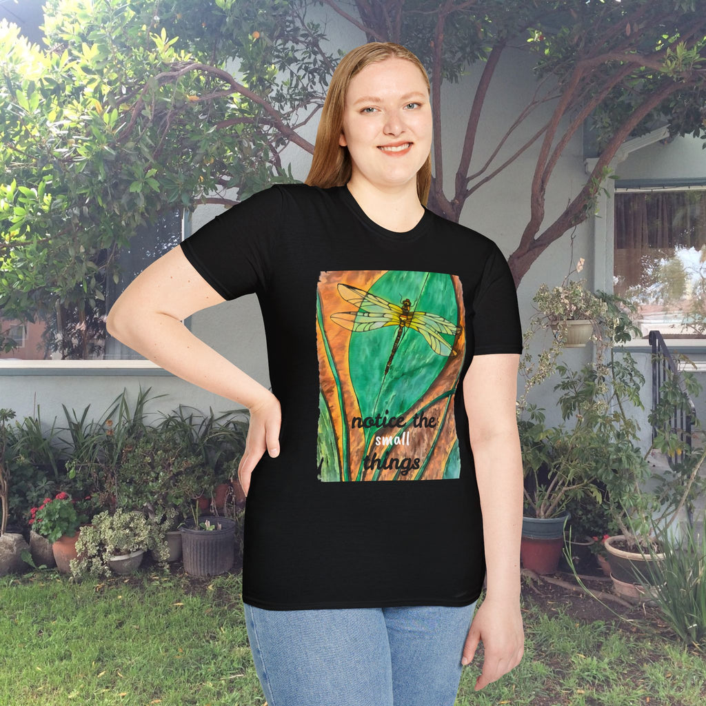 Shirt, Dragonfly on leaf T-Shirt | Unisex Softstyle Tee