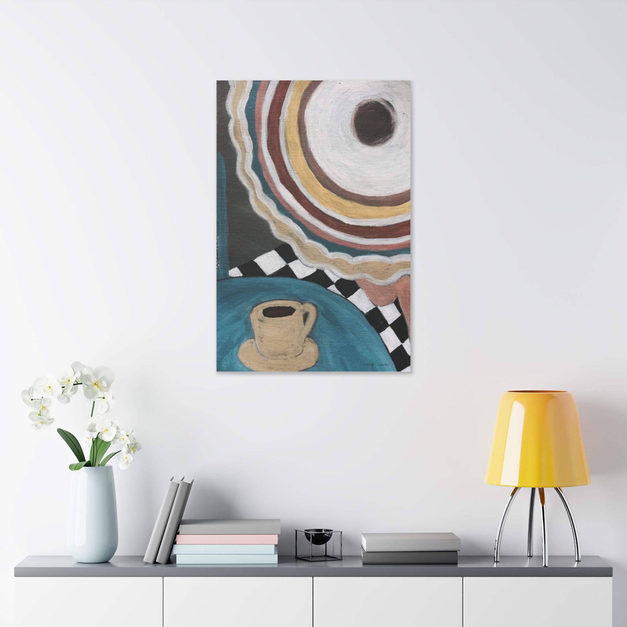 Canvas Wall Art, Woman at a Cafe