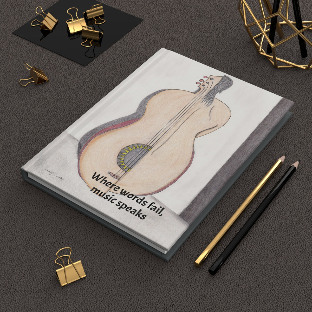 Notebook, Split Guitar — Hardcover Journal
