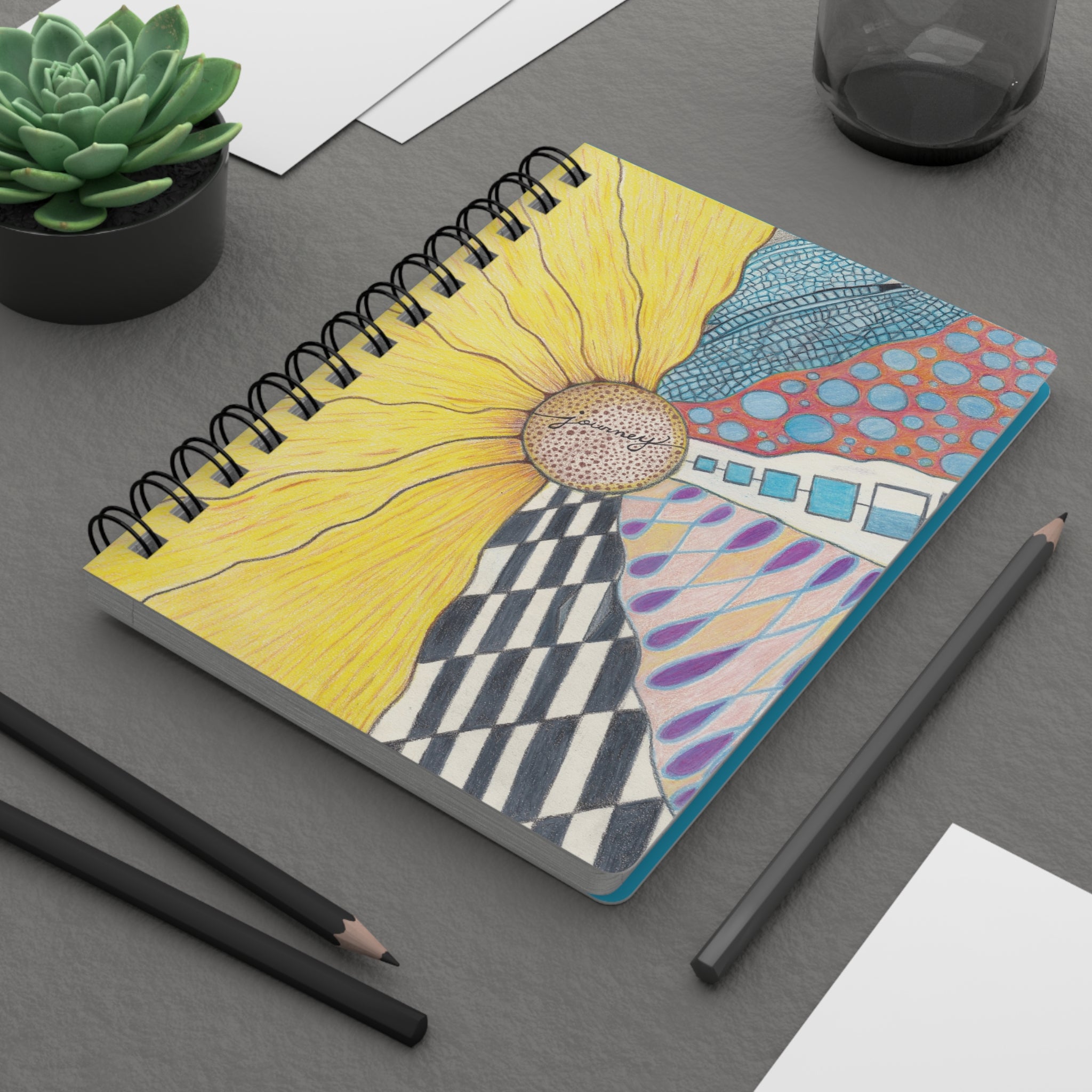 Notebook, Zentangle Spiral Bound — Ruled Journal with Intricate Doodle Cover