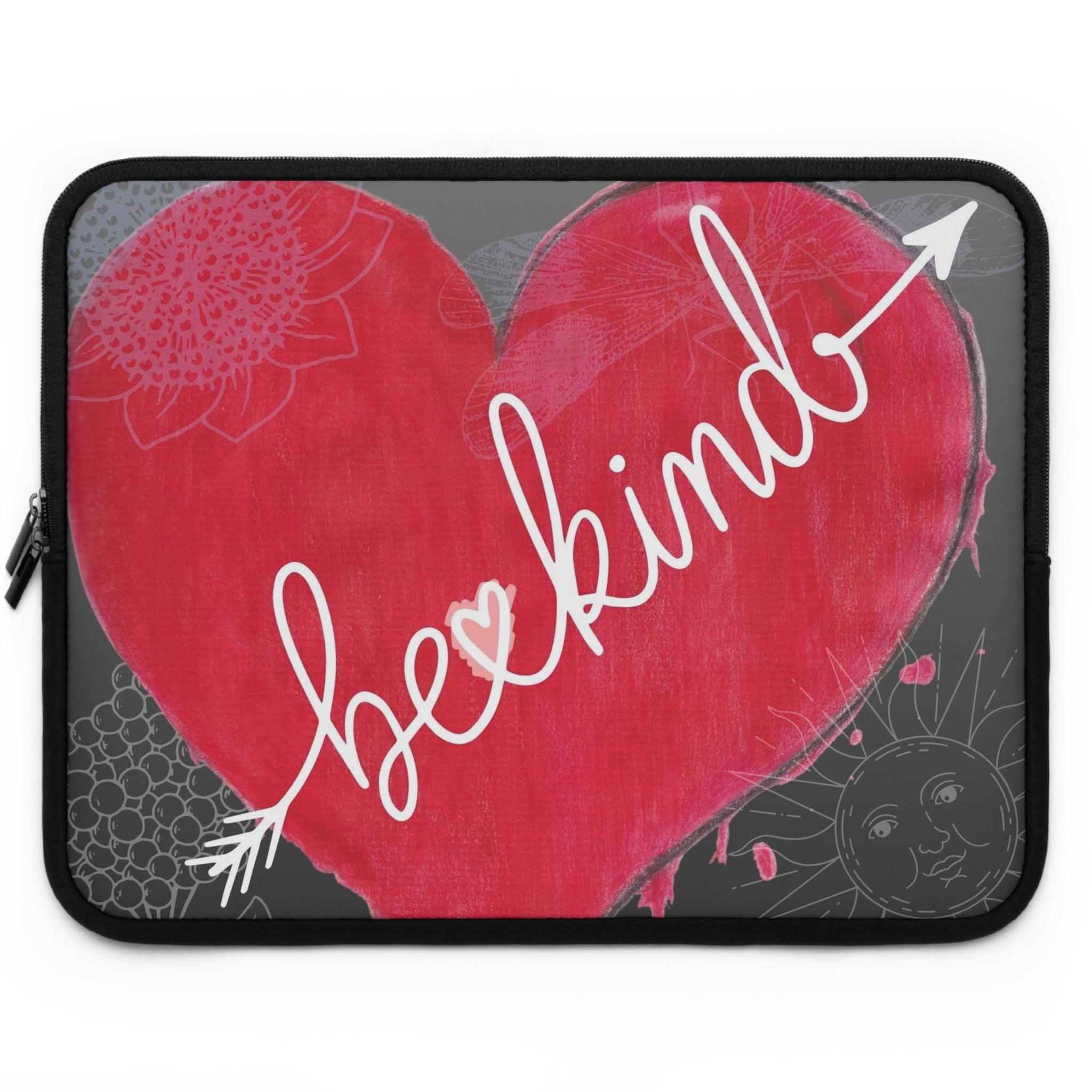 Case, Laptop Sleeve, Be Kind Red Heart Design