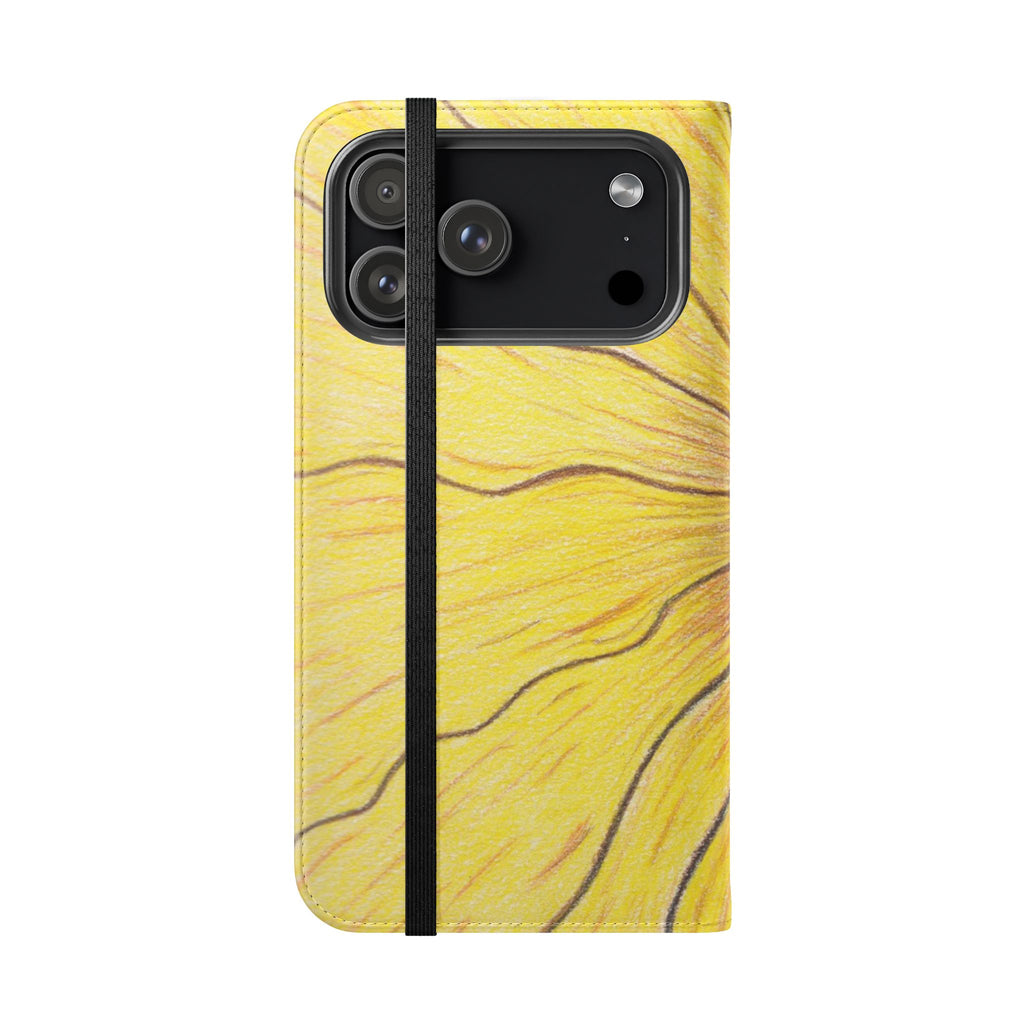 Phone Case, Sunflower Journey Flip Case – Artistic Floral