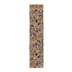 table runner with leaf pattern on a white background