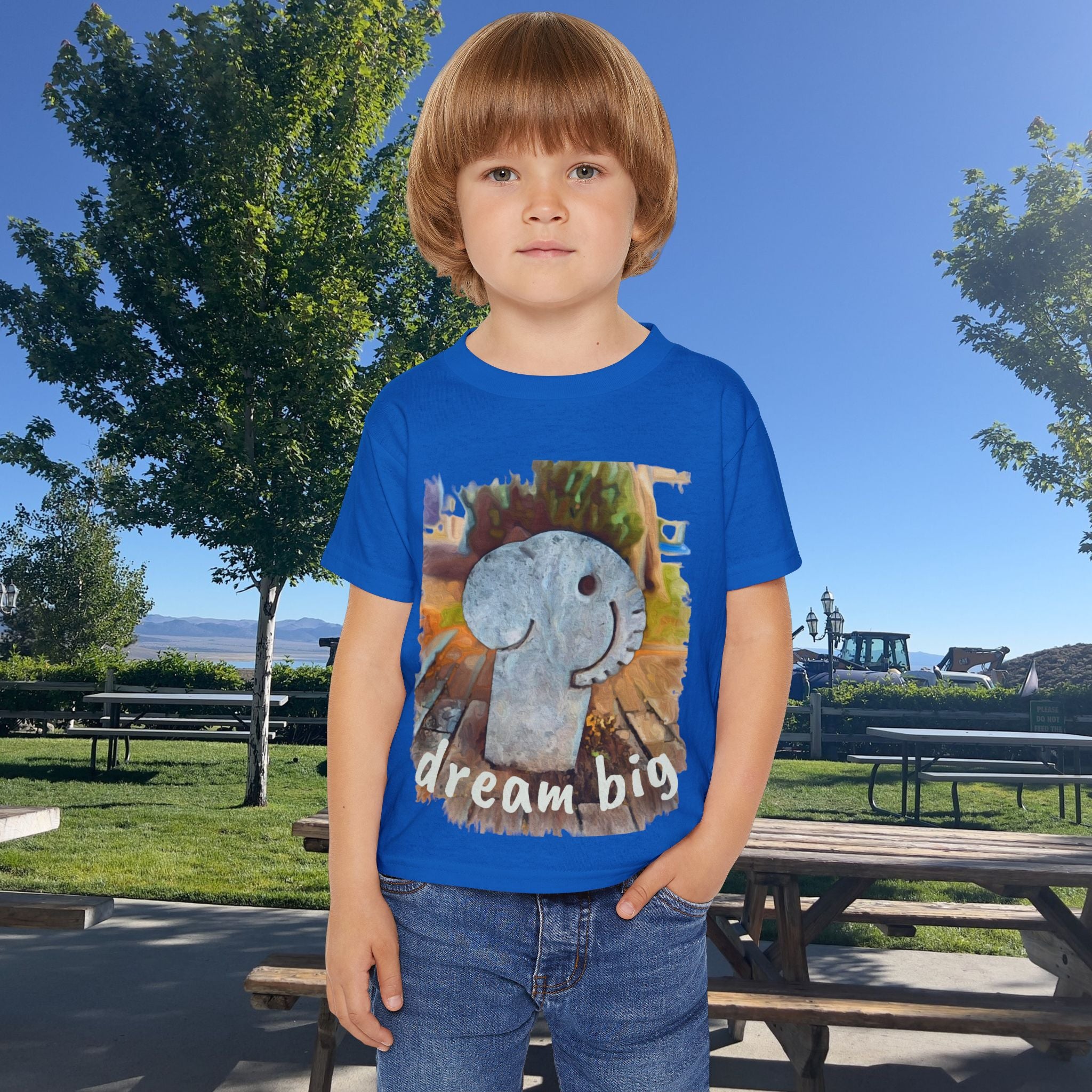 Shirt, Kids, Dream Big Toddler T-Shirt with Park Elephant Design