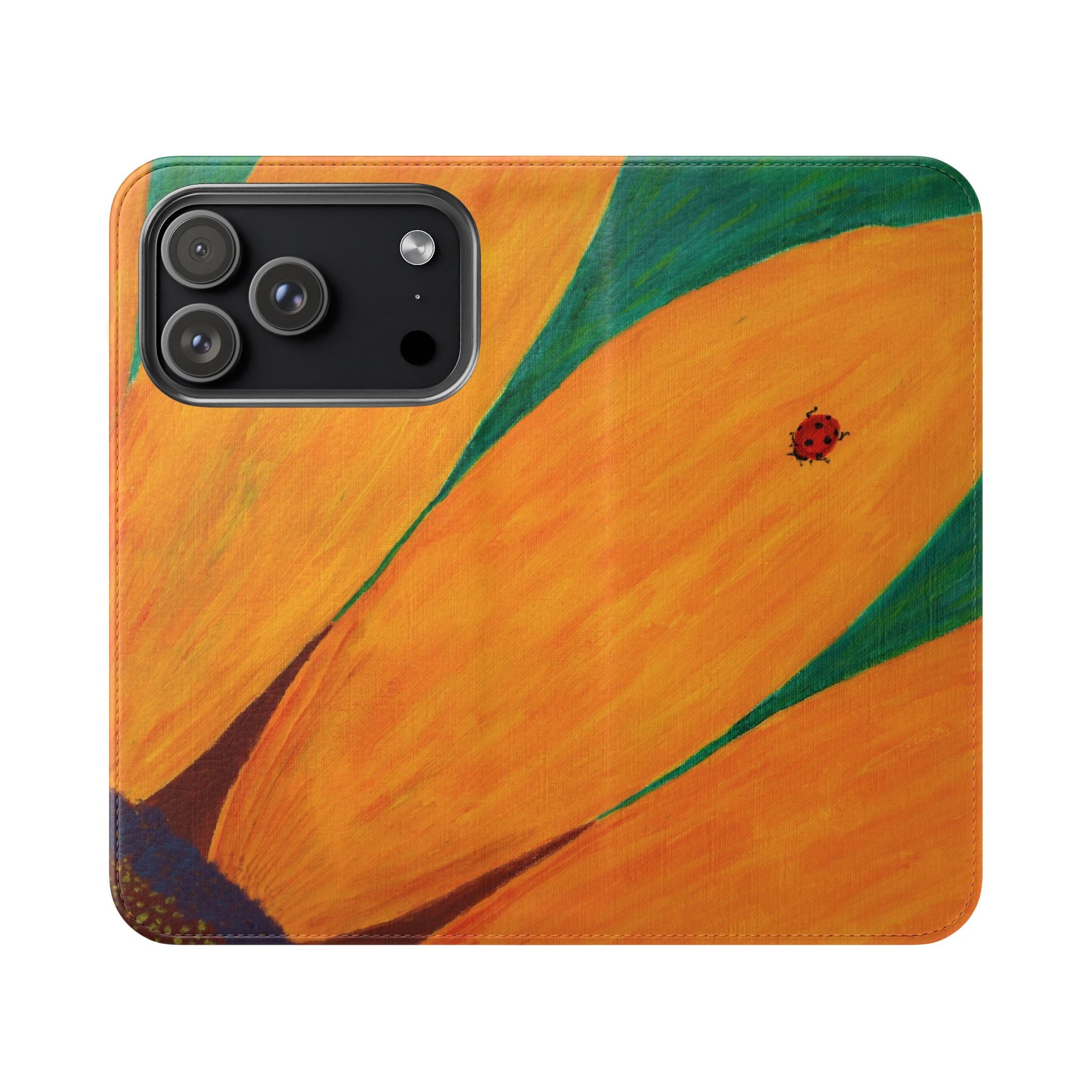 Phone Case, Ladybug on Sunflower — Flip Phone Case