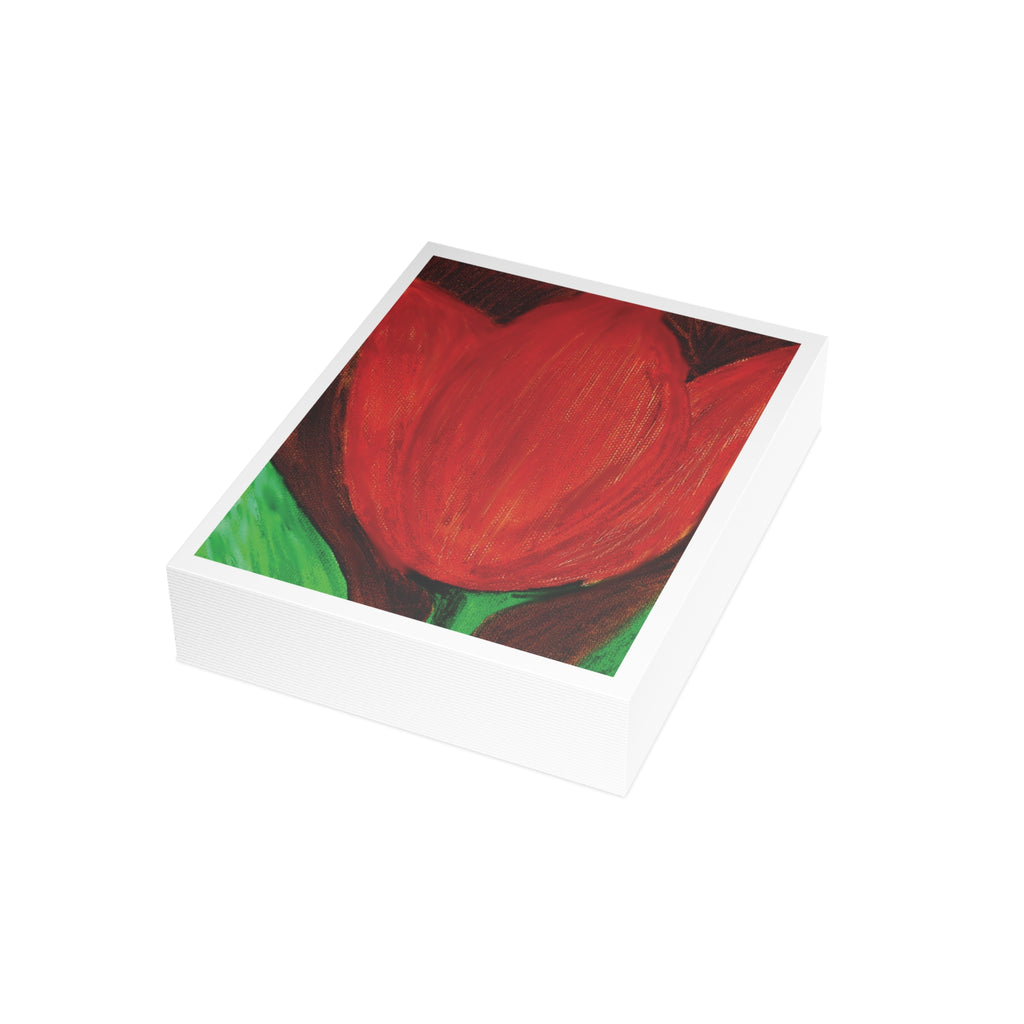 Greeting Card, Red Tulip — Original Acrylic Painting by Marife Rosales