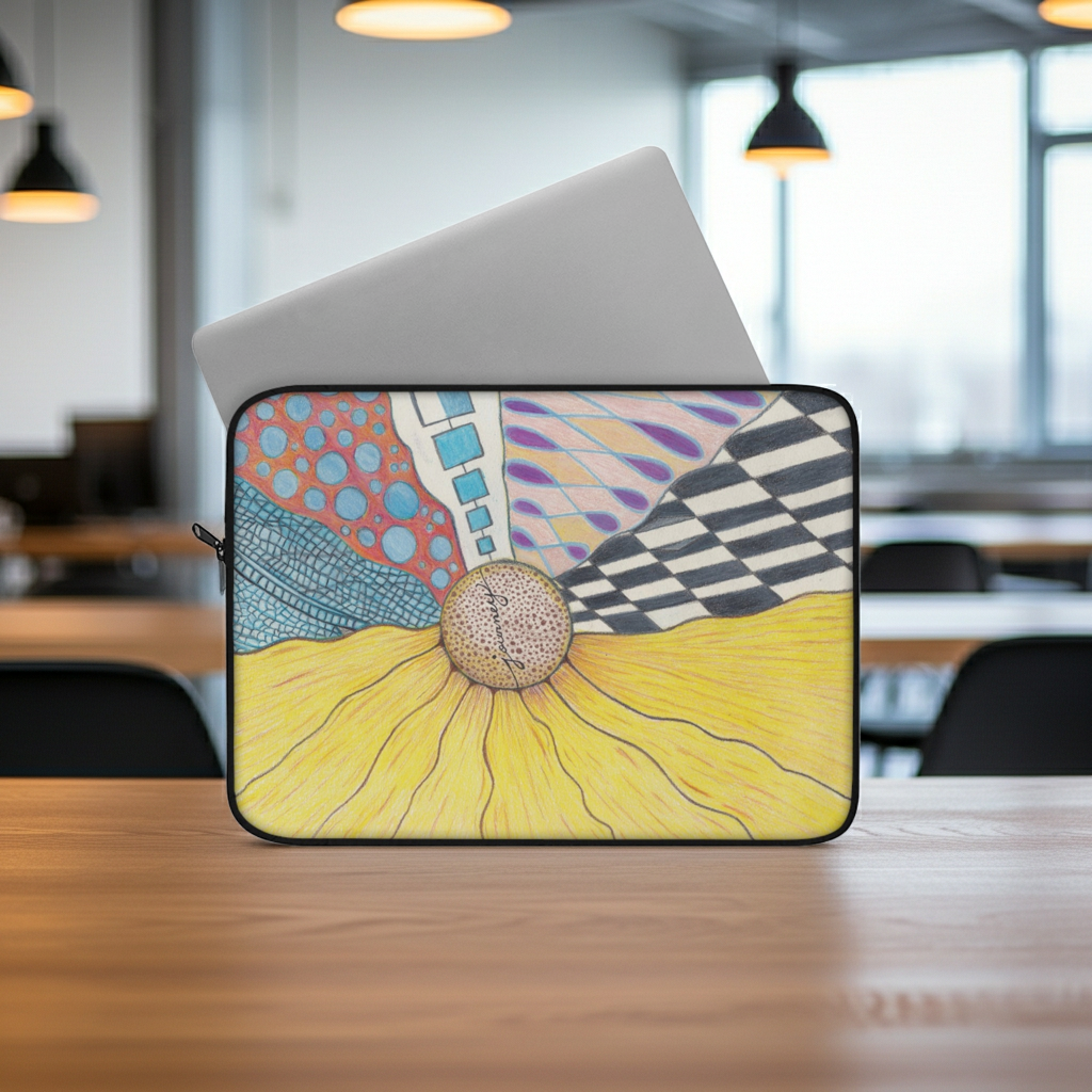 Case, Laptop Sleeve, Abstract Sunburst Colorful Patterned Art