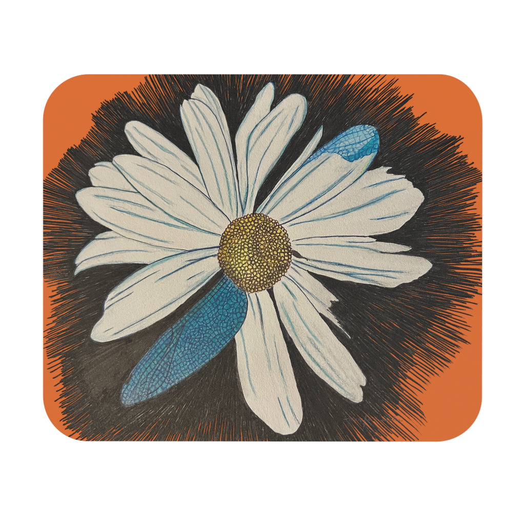 Mousepad, Daisy Dragonfly Wings Petal