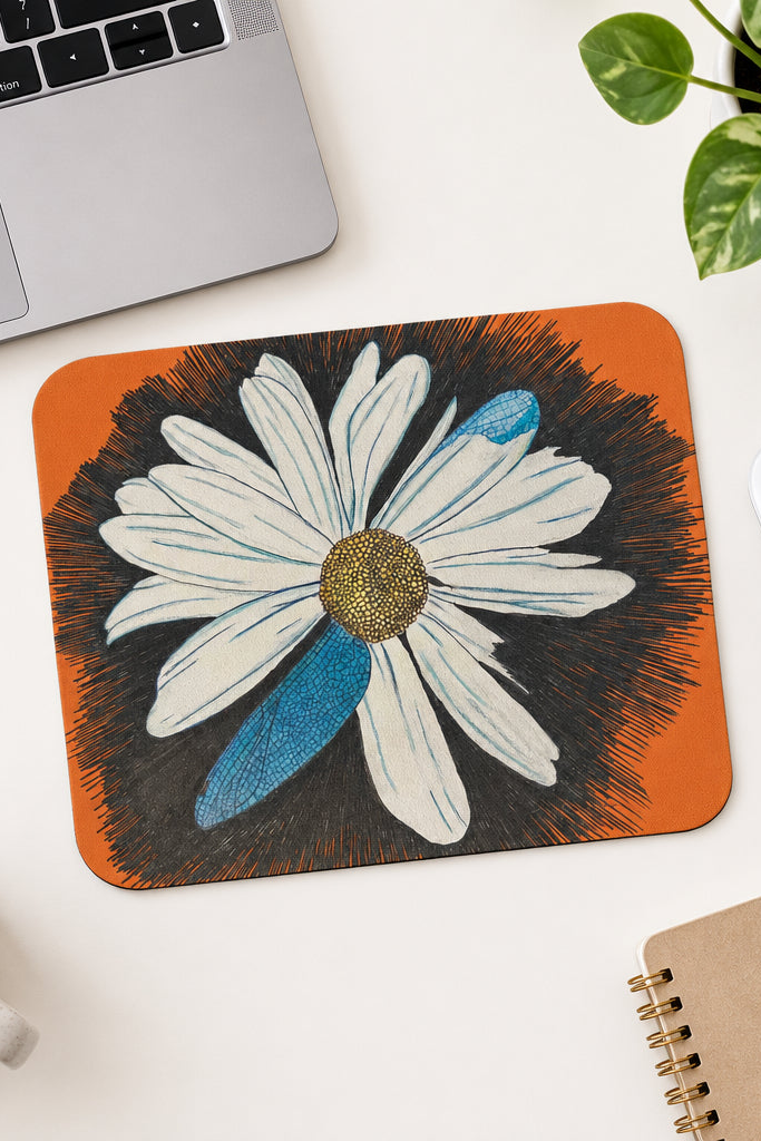Mousepad, Daisy Dragonfly Wings Petal