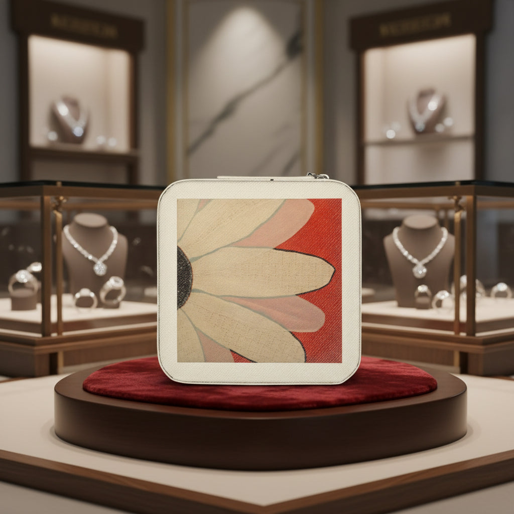 Small Jewelry box with a floral design on a jewelry store background