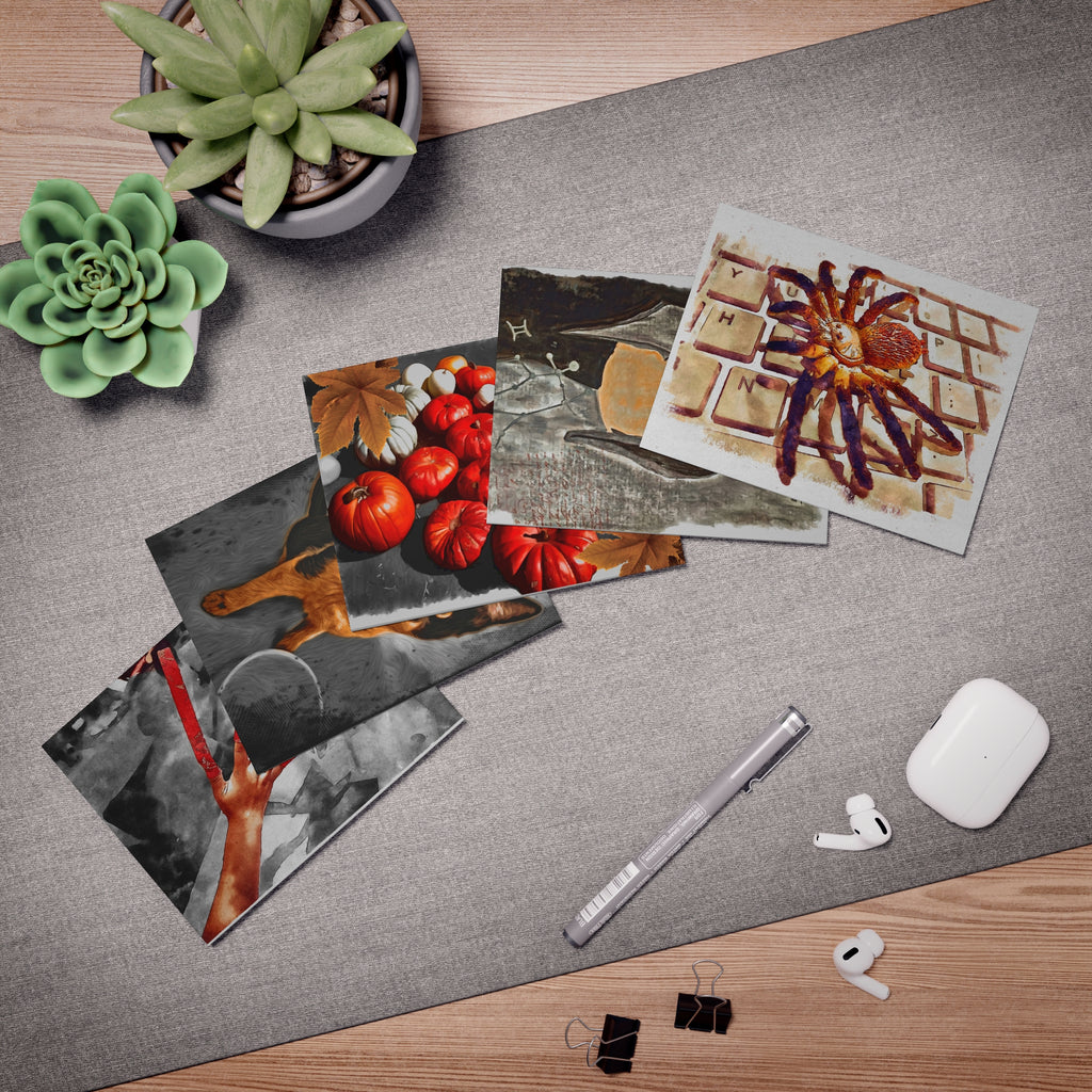Greeting Card, Halloween & Fall Inspired Greeting Card Set – 5 Unique Designs