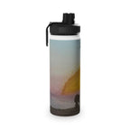 Stainless Steel Water Bottle — Sunset Silhouette Kids Scene