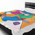 Blanket, Abstract Colorful Geometry Velveteen Plush