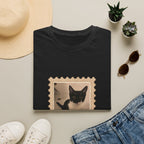 Cat Stamp T-Shirt – 'Cuteness Guaranteed' Vintage Photo Tee