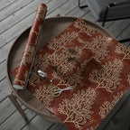 Decorative tray with a coral pattern on a wooden surface