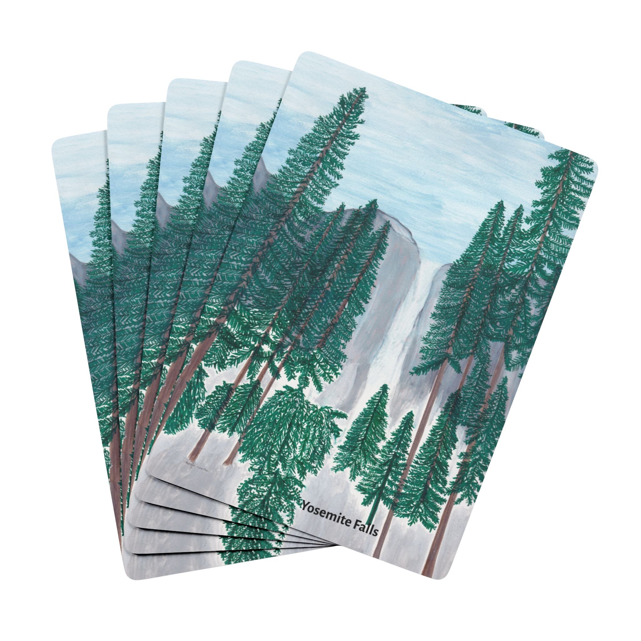 Playing Cards, Yosemite Falls  - Scenic Forest Bicycle-Style Deck
