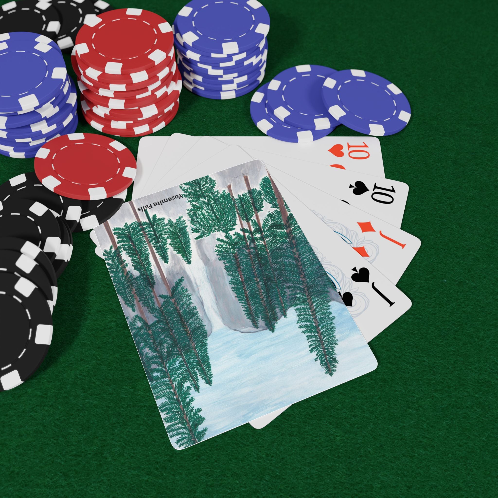Playing Cards, Yosemite Falls  - Scenic Forest Bicycle-Style Deck