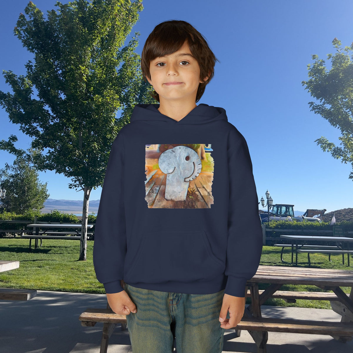 Shirt, Park Elephant Kids Hoodie