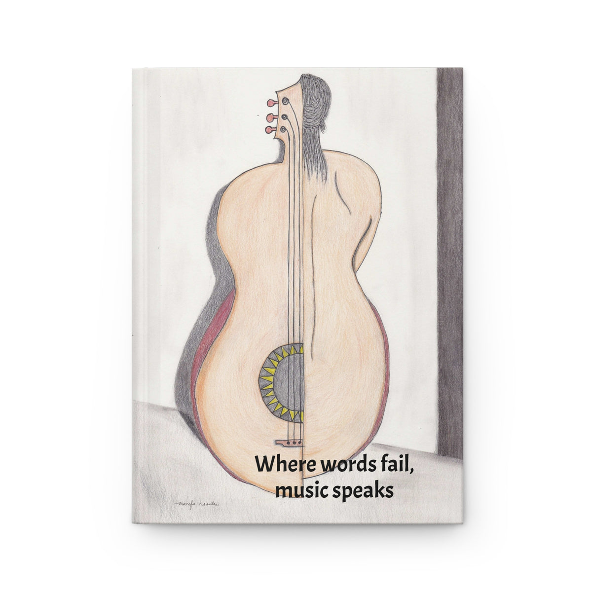 Notebook, Split Guitar — Hardcover Journal