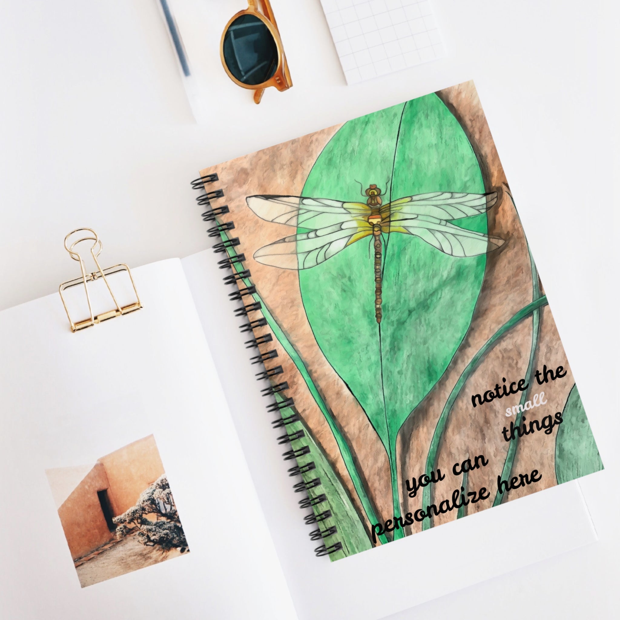 Notebook, Dragonfly on a Leaf - Journal (6"x8")