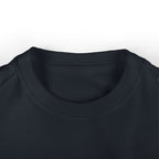 Close-up of a black shirt collar on a white background