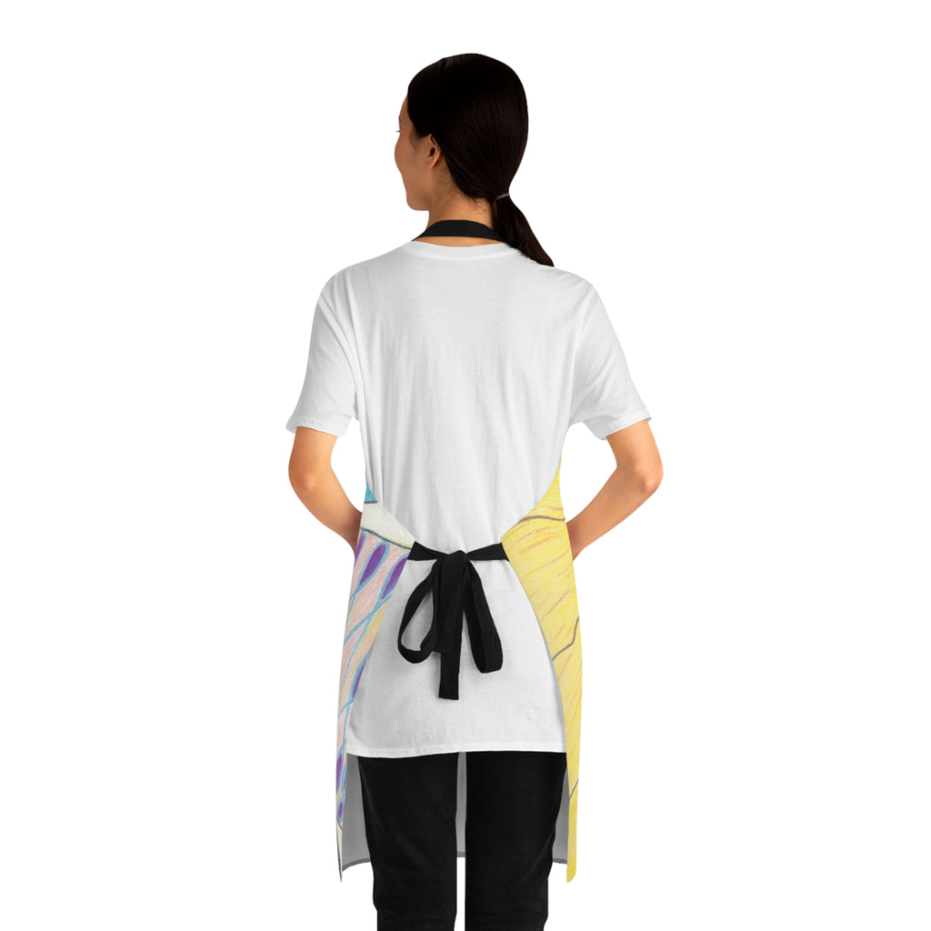 Apron, Zentangle — Colorful Artistic Kitchen Apron with Geometric Patterns