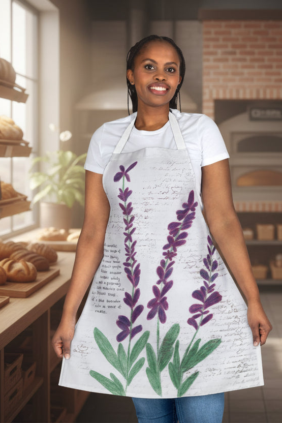 Apron, Lavender Floral Design