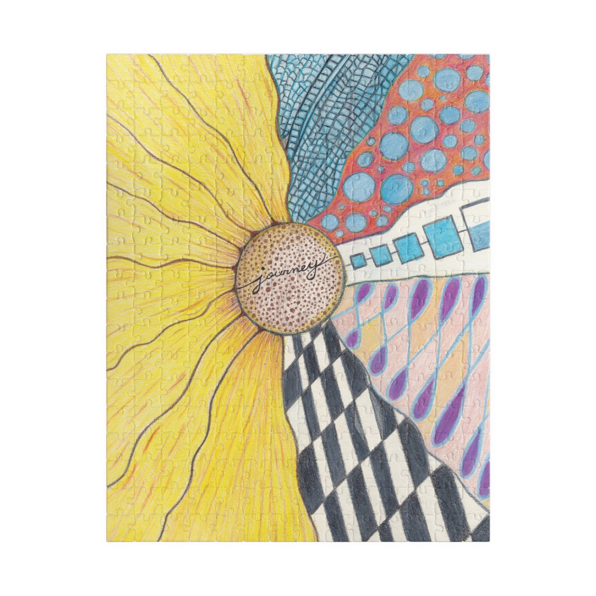 Jigsaw Puzzle, Zentangle Sunflower