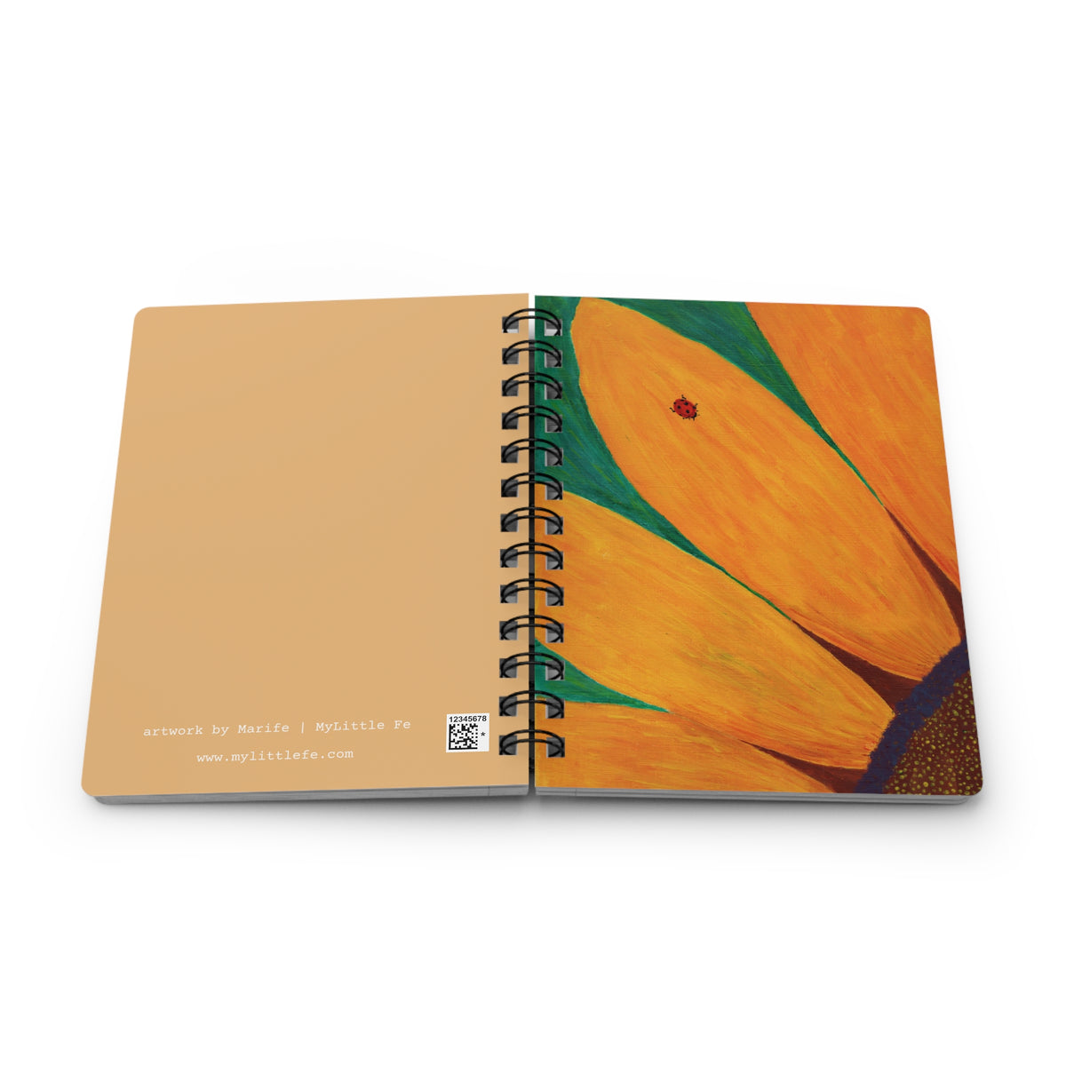 Notebook, Ladybug on a Sunflower - Spiral Journal (5"x7")