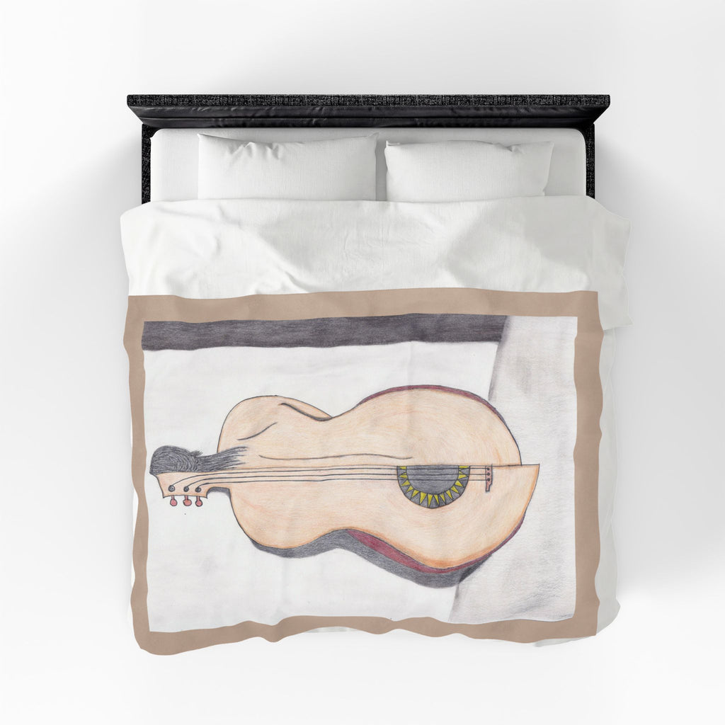 Blanket, Guitar Woman's Back Art Throw Blanket, Velveteen plush