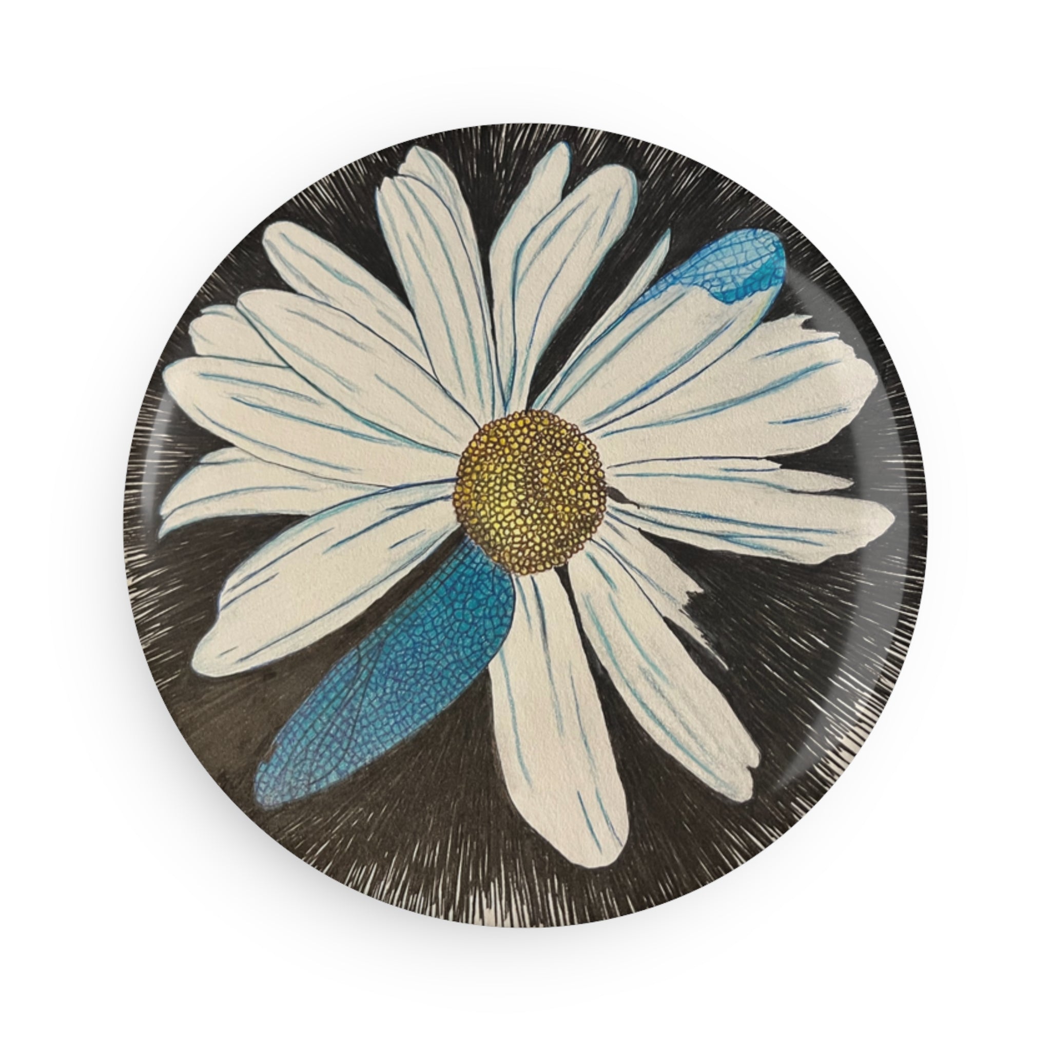 Magnet,  Daisy Dragonfly Wings  (Button) - 1 or 10 pcs