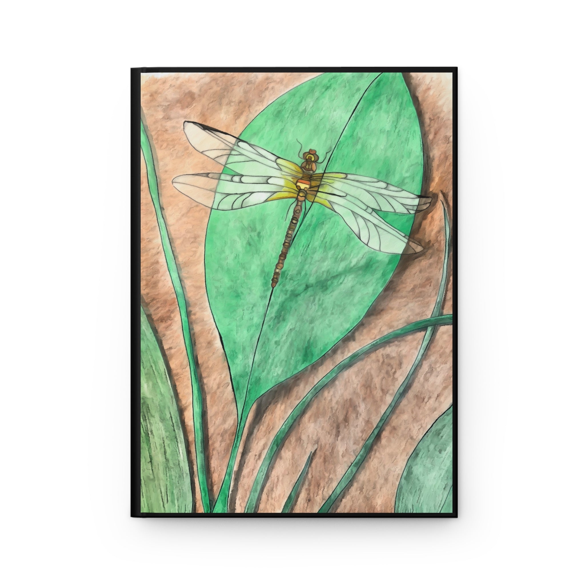 Notebook, Dragonfly on a Leaf Hard bound Journal