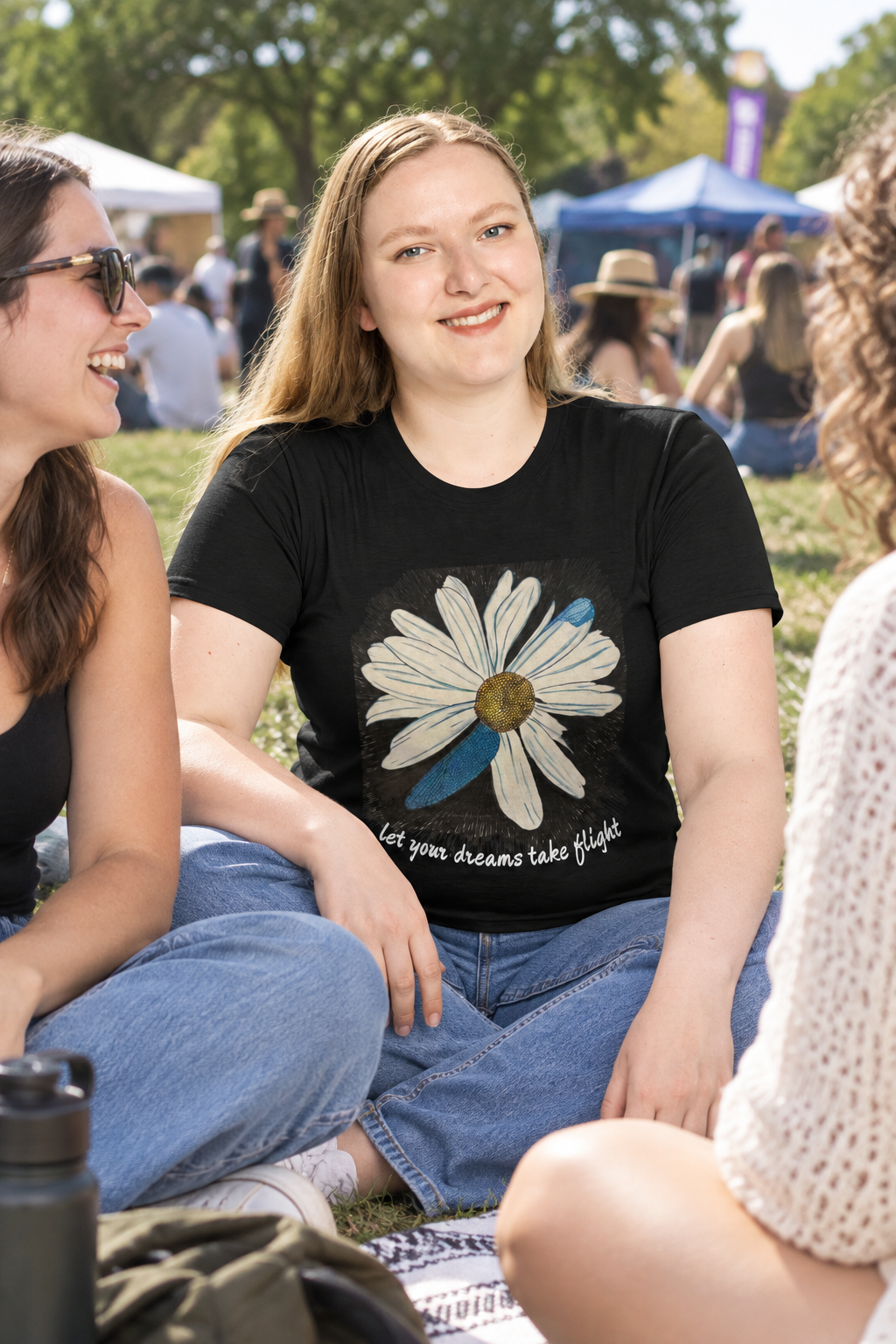 Shirt, Dreams Take Flight Daisy with Dragonfly Wings T-Shirt