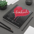 Spiral notebook with Red Heart Design with Be Kind Text and quote from Aesop