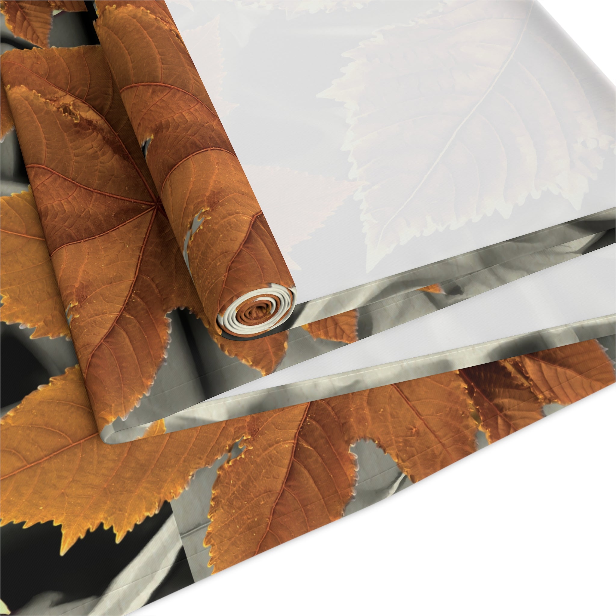 Roll of brown paper with a knife on a white background