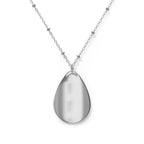 Jewelry, Oval Necklace - Dragonfly on a Leaf Pendant