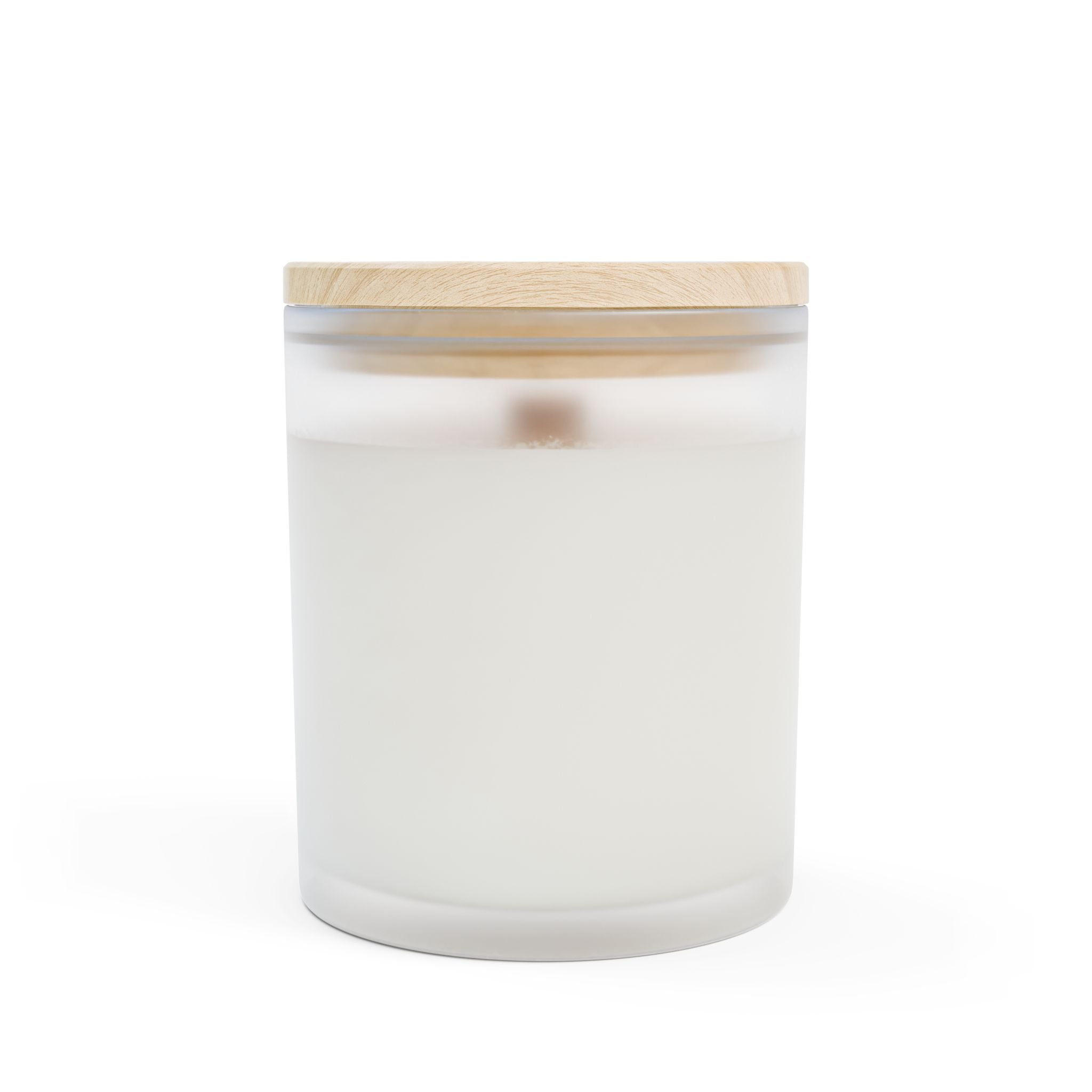 Candle, Lavender Plant Drawing — Frosted Glass | Wooden Wick