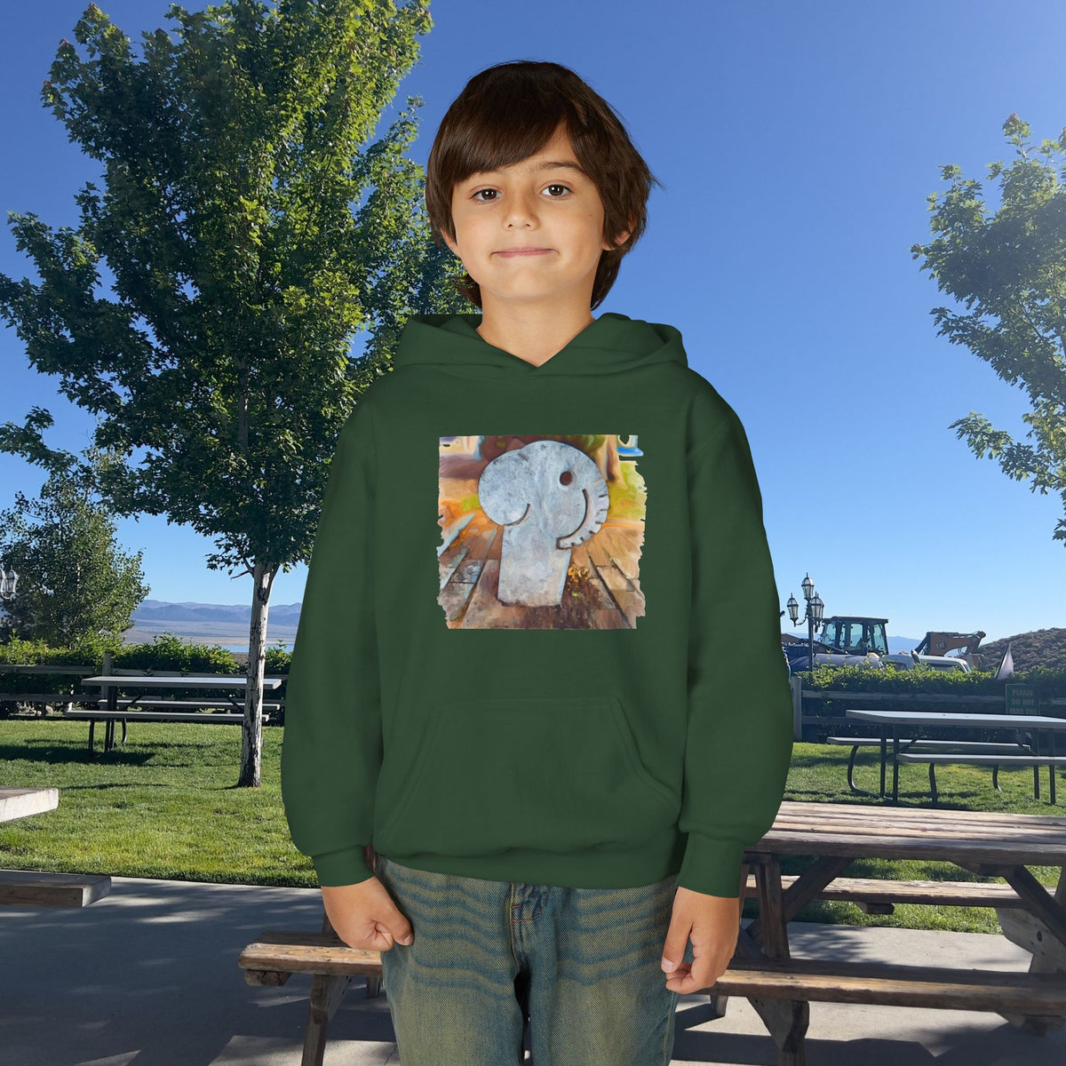 Shirt, Park Elephant Kids Hoodie